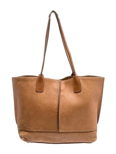 Pre-owned Frye Leather Tote In Brown