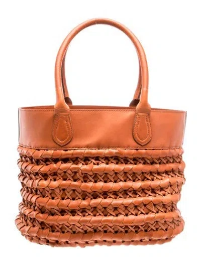 Pre-owned Frye Leather Tote In Brown