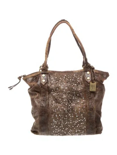 Pre-owned Frye Leather Tote In Brown