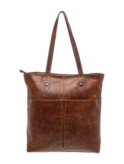 Pre-owned Frye Leather Tote In Brown