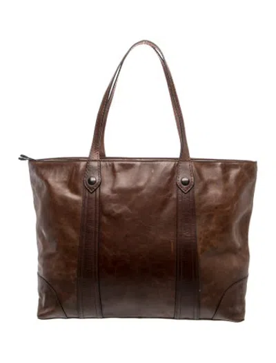 Pre-owned Frye Leather Tote In Brown