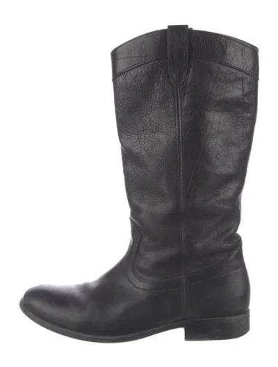 Pre-owned Frye Leather Western Boots In Black