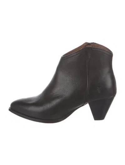 Pre-owned Frye Leather Western Boots In Black