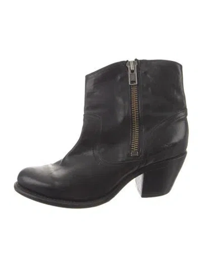 Pre-owned Frye Leather Western Boots In Black
