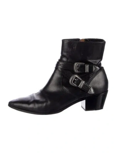 Pre-owned Frye Leather Western Boots In Black