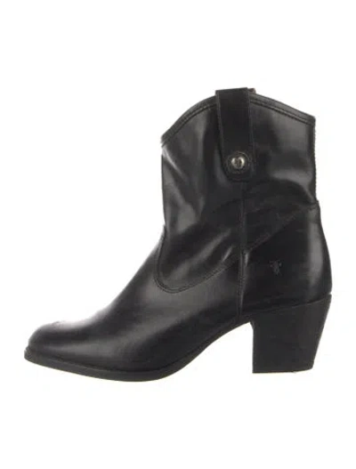 Pre-owned Frye Leather Western Boots In Black