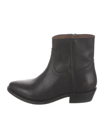 Pre-owned Frye Leather Western Boots In Black