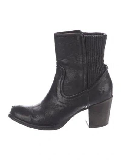 Pre-owned Frye Leather Western Boots In Black