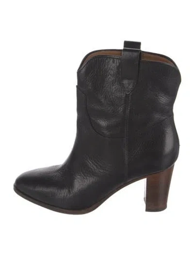 Pre-owned Frye Leather Western Boots In Black
