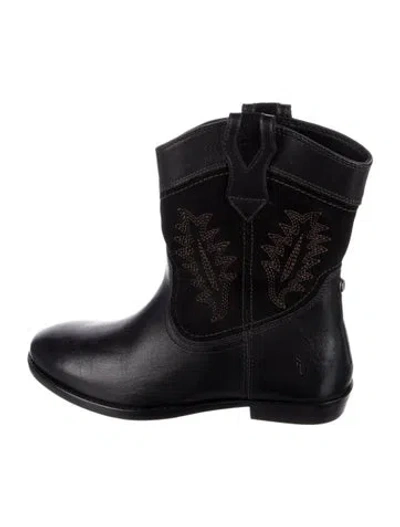 Pre-owned Frye Leather Western Boots In Black