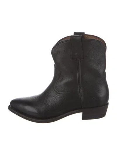 Pre-owned Frye Leather Western Boots In Black