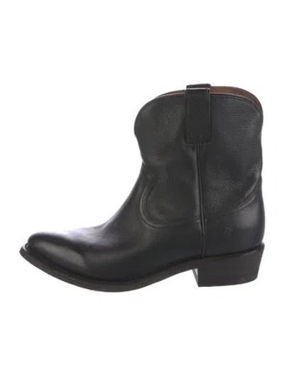 Pre-owned Frye Leather Western Boots In Black
