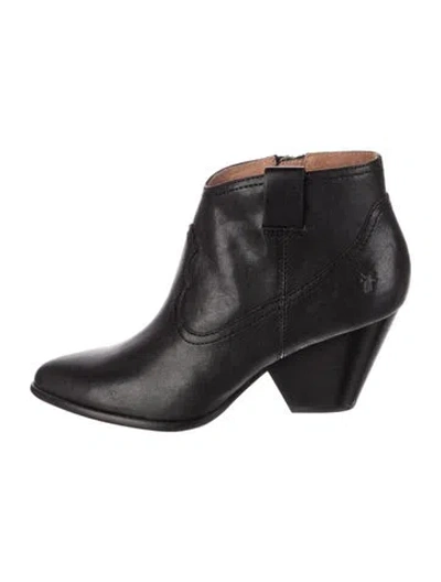 Pre-owned Frye Leather Western Boots In Black
