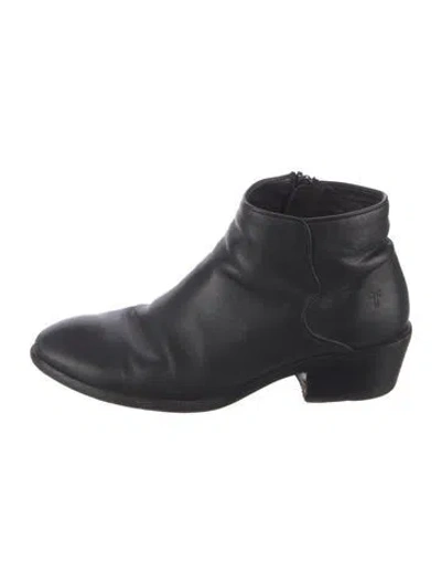 Pre-owned Frye Leather Western Boots In Black