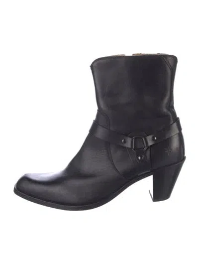 Pre-owned Frye Leather Western Boots In Black