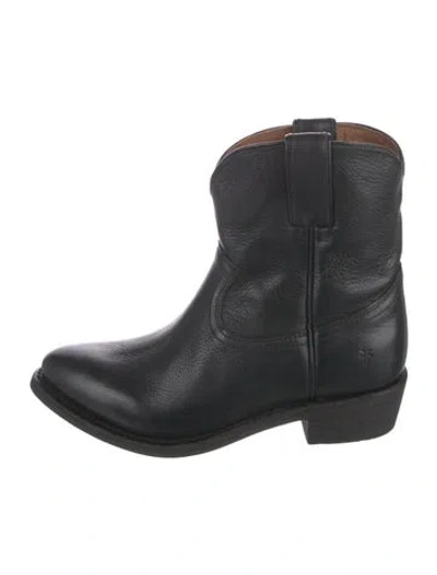 Pre-owned Frye Leather Western Boots In Black