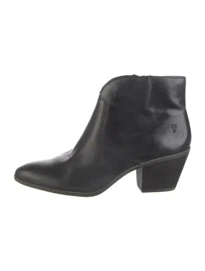 Pre-owned Frye Leather Western Boots In Black