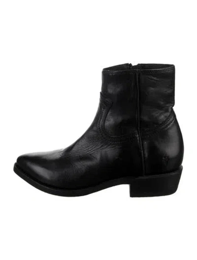 Pre-owned Frye Leather Western Boots In Black
