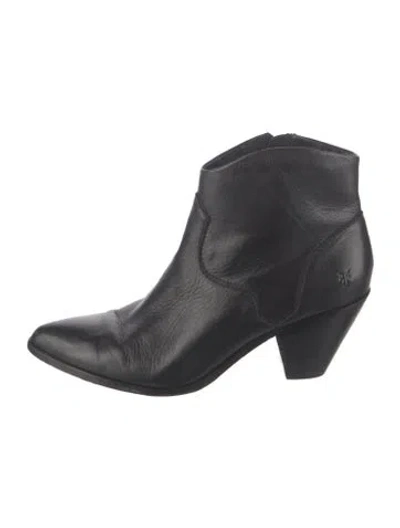 Pre-owned Frye Leather Western Boots In Black