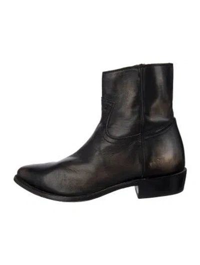 Pre-owned Frye Leather Western Boots In Black