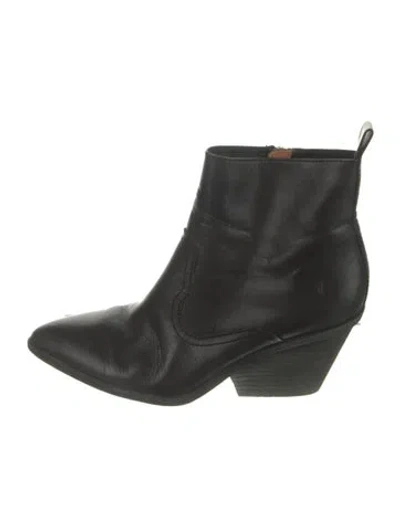 Pre-owned Frye Leather Western Boots In Black