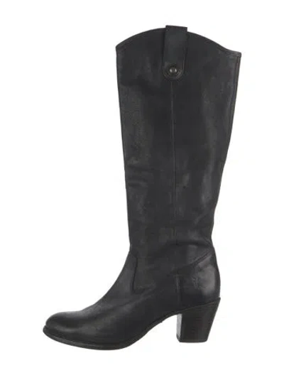 Pre-owned Frye Leather Western Boots In Black