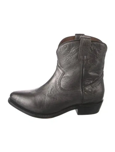 Pre-owned Frye Leather Western Boots In Black