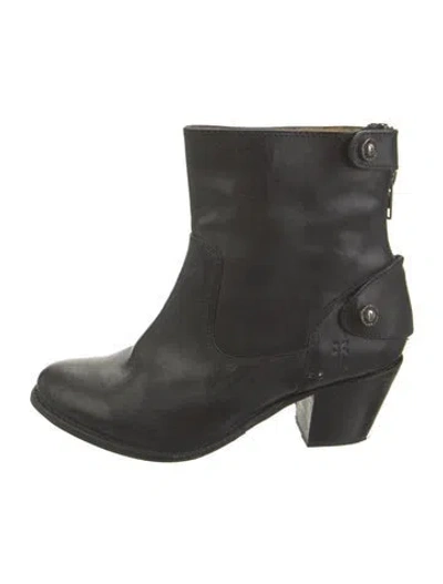 Pre-owned Frye Leather Western Boots In Black