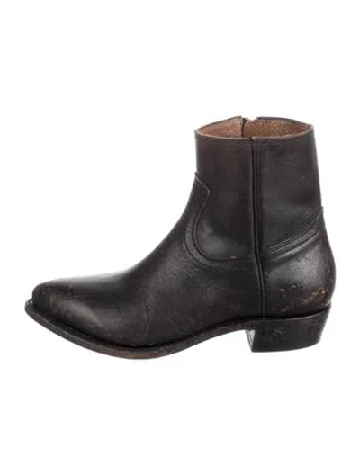 Pre-owned Frye Leather Western Boots In Black