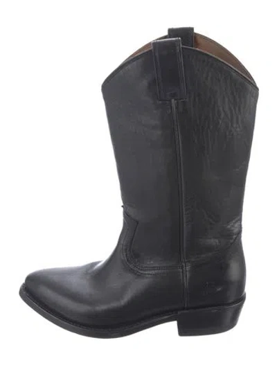 Pre-owned Frye Leather Western Boots In Black