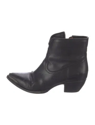 Pre-owned Frye Leather Western Boots In Black
