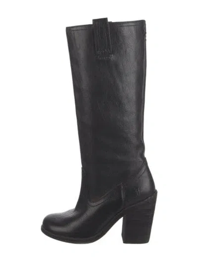 Pre-owned Frye Leather Western Boots In Black