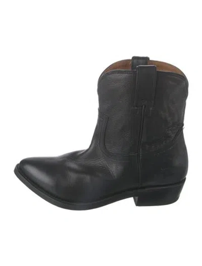 Pre-owned Frye Leather Western Boots In Black