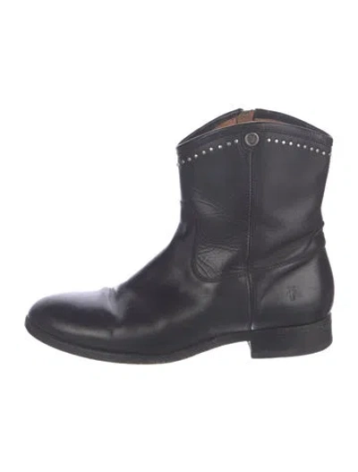 Pre-owned Frye Leather Western Boots In Blue
