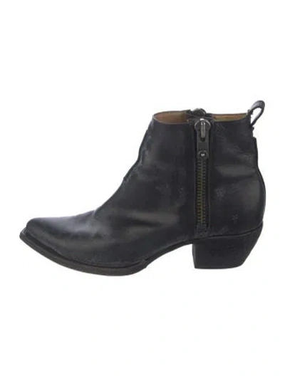 Pre-owned Frye Leather Western Boots In Blue