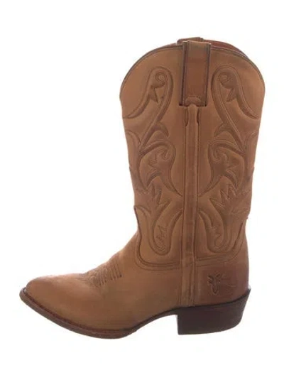 Pre-owned Frye Leather Western Boots In Brown