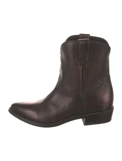 Pre-owned Frye Leather Western Boots In Brown