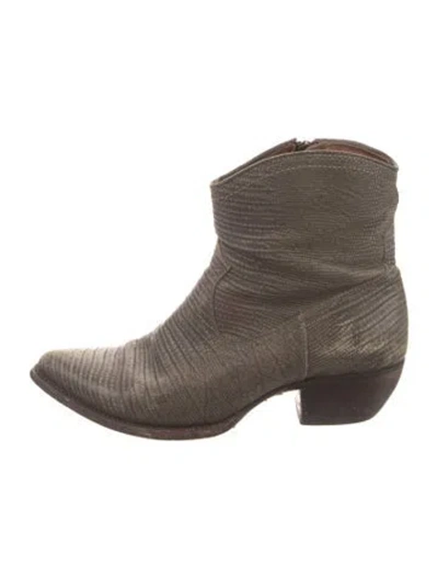 Pre-owned Frye Leather Western Boots In Brown