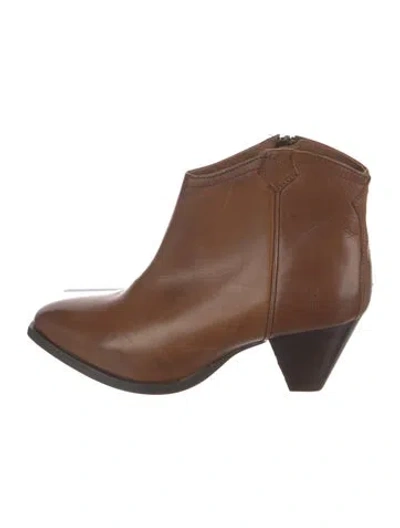 Pre-owned Frye Leather Western Boots In Brown