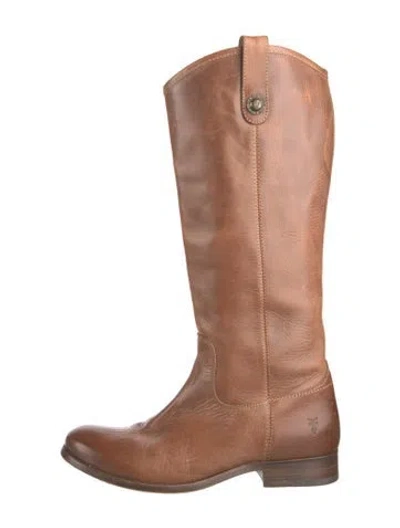 Pre-owned Frye Leather Western Boots In Brown