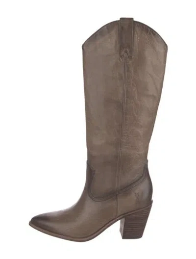 Pre-owned Frye Leather Western Boots In Brown