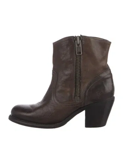 Pre-owned Frye Leather Western Boots In Brown