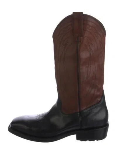 Pre-owned Frye Leather Western Boots In Brown