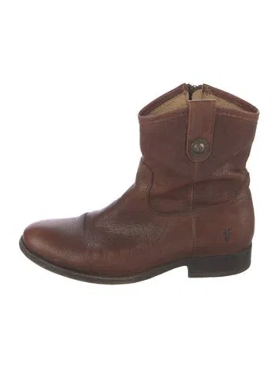 Pre-owned Frye Leather Western Boots In Brown