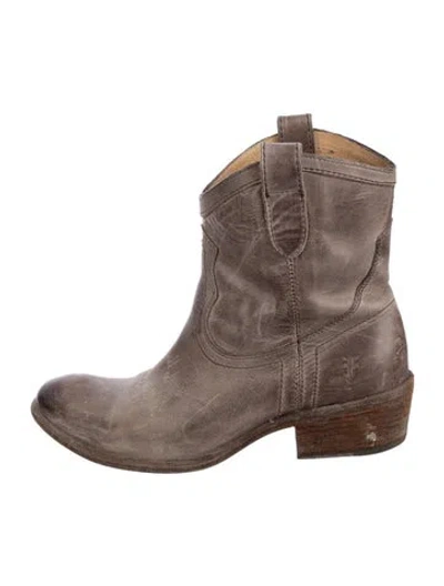 Pre-owned Frye Leather Western Boots In Brown