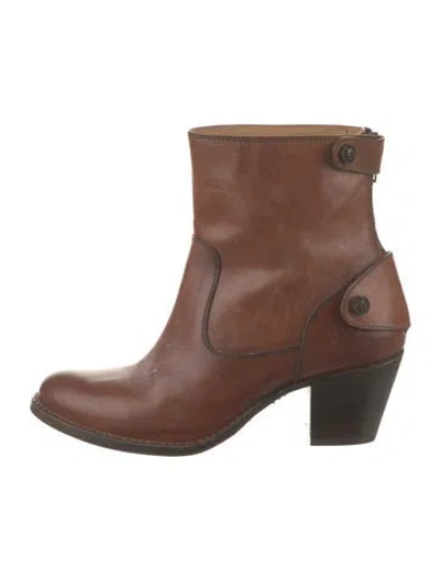 Pre-owned Frye Leather Western Boots In Brown