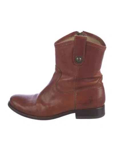 Pre-owned Frye Leather Western Boots In Brown