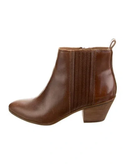 Pre-owned Frye Leather Western Boots In Brown