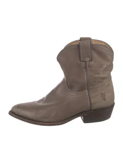 Pre-owned Frye Leather Western Boots In Brown