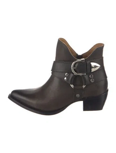 Pre-owned Frye Leather Western Boots In Brown